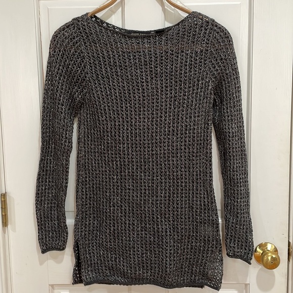 Jeanne Pierre || Knit Sweater with Silver Metalized Threading Running Through - Picture 7 of 10